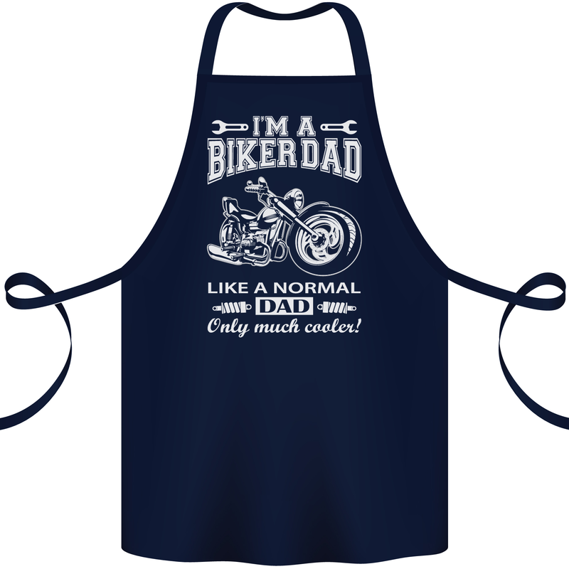 Biker A Normal Dad Father's Day Motorcycle Cotton Apron 100% Organic Navy Blue