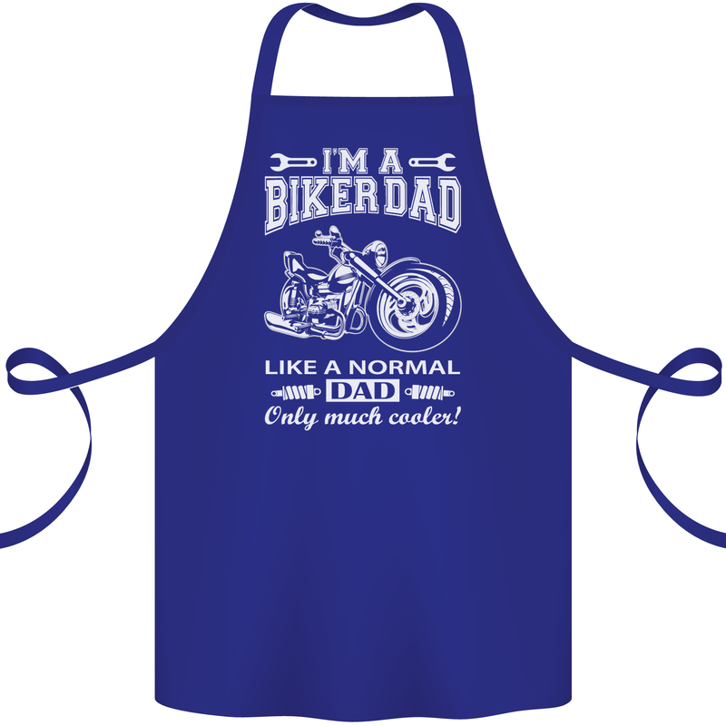 Biker A Normal Dad Father's Day Motorcycle Cotton Apron 100% Organic Royal Blue
