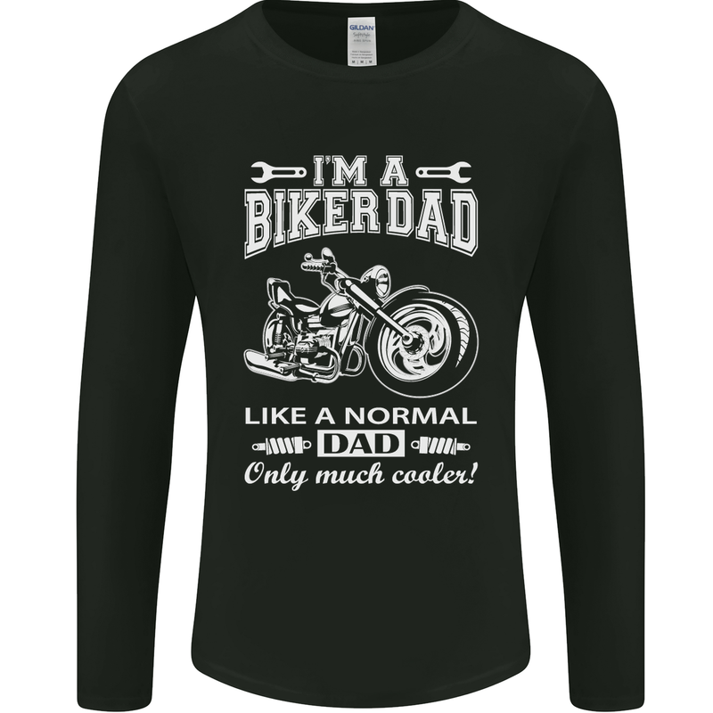 Biker A Normal Dad Father's Day Motorcycle Mens Long Sleeve T-Shirt Black