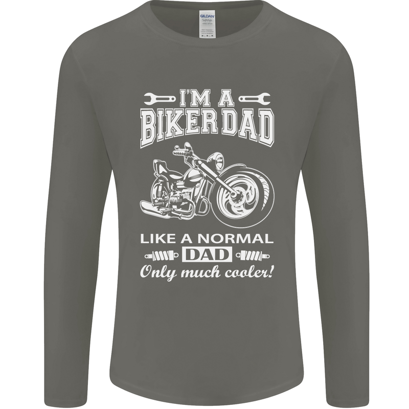 Biker A Normal Dad Father's Day Motorcycle Mens Long Sleeve T-Shirt Charcoal