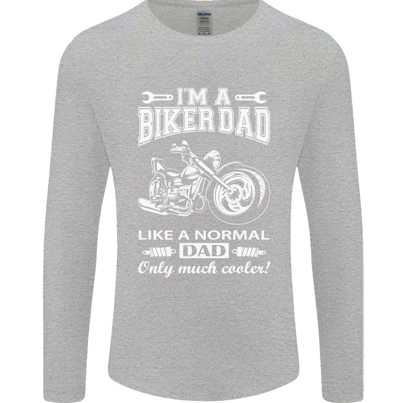 Biker A Normal Dad Father's Day Motorcycle Mens Long Sleeve T-Shirt Sports Grey