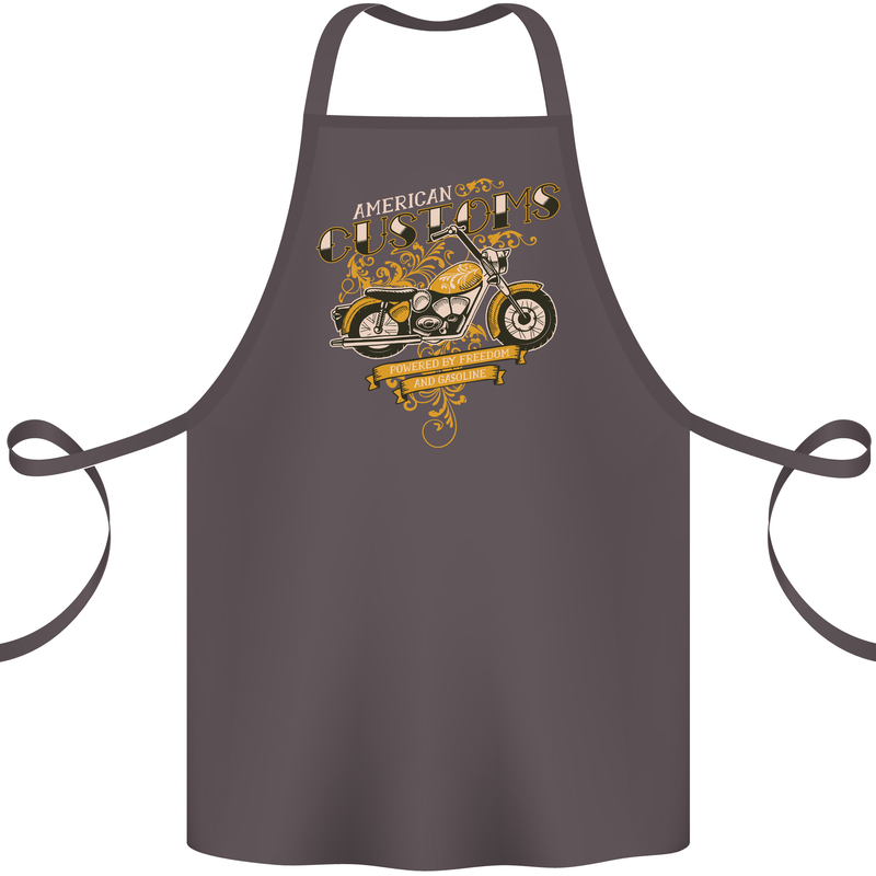 Biker American Customs Motorcycle Chopper Cotton Apron 100% Organic Dark Grey
