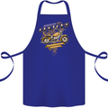 Biker American Customs Motorcycle Chopper Cotton Apron 100% Organic Royal Blue