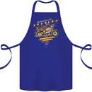Biker American Customs Motorcycle Chopper Cotton Apron 100% Organic Royal Blue