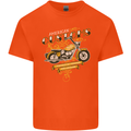 Biker American Customs Motorcycle Chopper Kids T-Shirt Childrens Orange