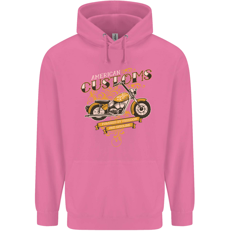 Biker American Customs Motorcycle Chopper Mens 80% Cotton Hoodie Azelea