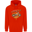 Biker American Customs Motorcycle Chopper Mens 80% Cotton Hoodie Bright Red