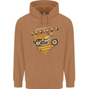 Biker American Customs Motorcycle Chopper Mens 80% Cotton Hoodie Caramel Latte