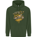 Biker American Customs Motorcycle Chopper Mens 80% Cotton Hoodie Forest Green