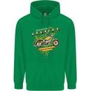 Biker American Customs Motorcycle Chopper Mens 80% Cotton Hoodie Irish Green