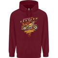 Biker American Customs Motorcycle Chopper Mens 80% Cotton Hoodie Maroon