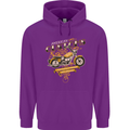 Biker American Customs Motorcycle Chopper Mens 80% Cotton Hoodie Purple