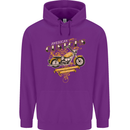 Biker American Customs Motorcycle Chopper Mens 80% Cotton Hoodie Purple