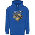 Biker American Customs Motorcycle Chopper Mens 80% Cotton Hoodie Royal Blue