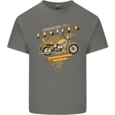 Biker American Customs Motorcycle Chopper Mens Cotton T-Shirt Tee Top Charcoal