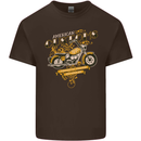 Biker American Customs Motorcycle Chopper Mens Cotton T-Shirt Tee Top Dark Chocolate