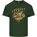 Biker American Customs Motorcycle Chopper Mens Cotton T-Shirt Tee Top Forest Green