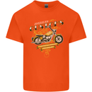 Biker American Customs Motorcycle Chopper Mens Cotton T-Shirt Tee Top Orange