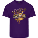 Biker American Customs Motorcycle Chopper Mens Cotton T-Shirt Tee Top Purple