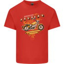 Biker American Customs Motorcycle Chopper Mens Cotton T-Shirt Tee Top Red