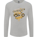 Biker American Customs Motorcycle Chopper Mens Long Sleeve T-Shirt Sports Grey