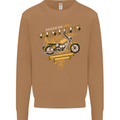 Biker American Customs Motorcycle Chopper Mens Sweatshirt Jumper Caramel Latte