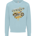 Biker American Customs Motorcycle Chopper Mens Sweatshirt Jumper Light Blue