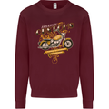 Biker American Customs Motorcycle Chopper Mens Sweatshirt Jumper Maroon