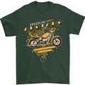 Biker American Customs Motorcycle Chopper Mens T-Shirt Cotton Gildan Forest Green