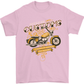 Biker American Customs Motorcycle Chopper Mens T-Shirt Cotton Gildan Light Pink