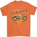 Biker American Customs Motorcycle Chopper Mens T-Shirt Cotton Gildan Orange