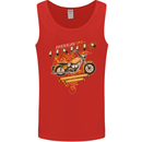 Biker American Customs Motorcycle Chopper Mens Vest Tank Top Red