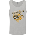 Biker American Customs Motorcycle Chopper Mens Vest Tank Top Sports Grey