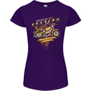 Biker American Customs Motorcycle Chopper Womens Petite Cut T-Shirt Purple