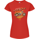 Biker American Customs Motorcycle Chopper Womens Petite Cut T-Shirt Red