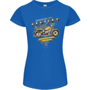 Biker American Customs Motorcycle Chopper Womens Petite Cut T-Shirt Royal Blue