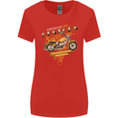 Biker American Customs Motorcycle Chopper Womens Wider Cut T-Shirt Red