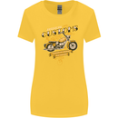 Biker American Customs Motorcycle Chopper Womens Wider Cut T-Shirt Yellow