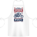 Biker Cafe Racer 1951 Motorbike Motorcycle Cotton Apron 100% Organic White