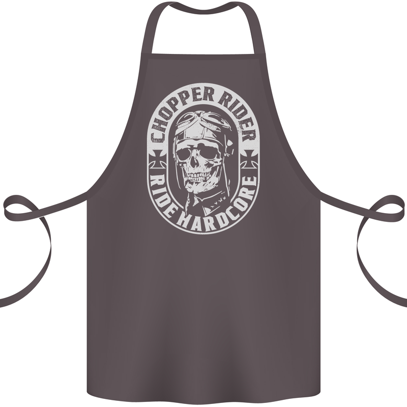 Biker Chopper Rider Motorbike Motorcycle Cotton Apron 100% Organic Dark Grey