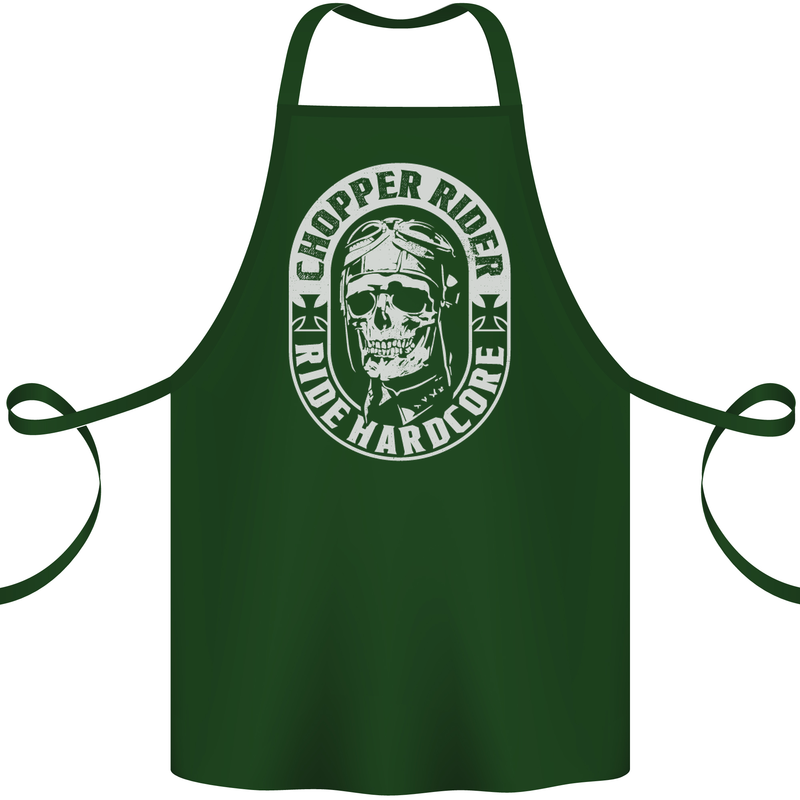 Biker Chopper Rider Motorbike Motorcycle Cotton Apron 100% Organic Forest Green