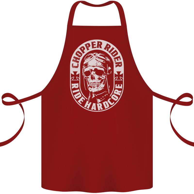 Biker Chopper Rider Motorbike Motorcycle Cotton Apron 100% Organic Maroon