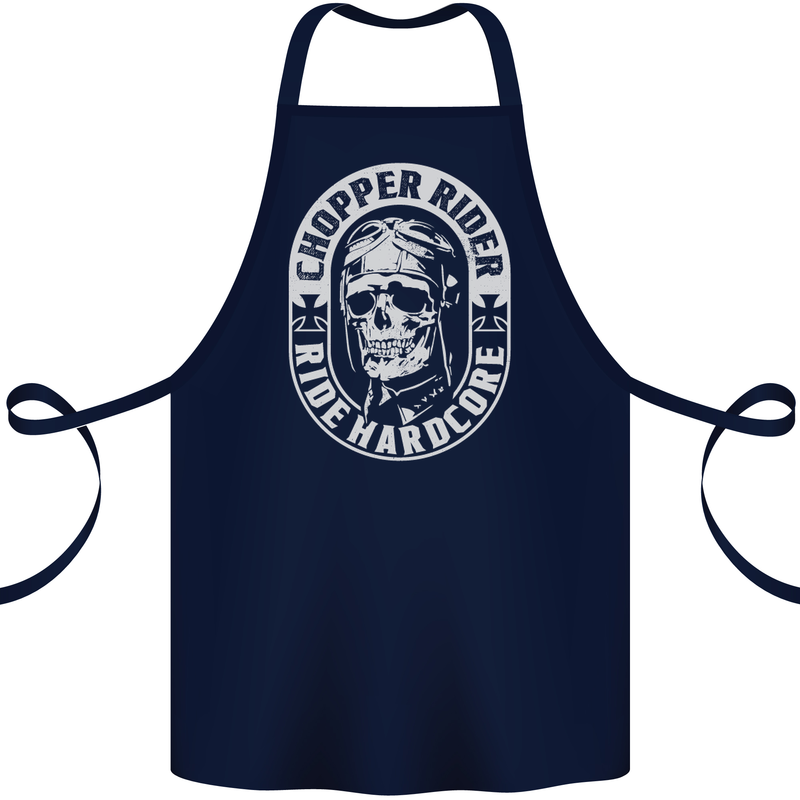 Biker Chopper Rider Motorbike Motorcycle Cotton Apron 100% Organic Navy Blue
