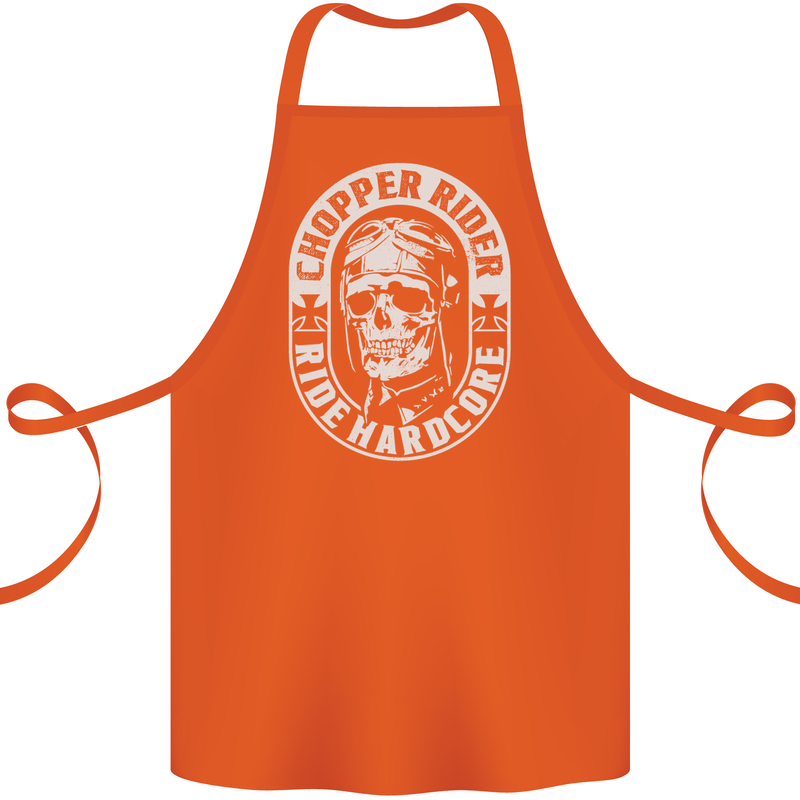 Biker Chopper Rider Motorbike Motorcycle Cotton Apron 100% Organic Orange