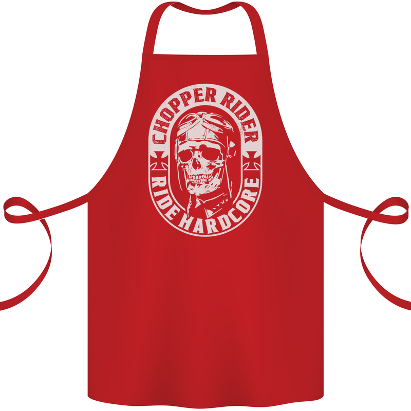 Biker Chopper Rider Motorbike Motorcycle Cotton Apron 100% Organic Red