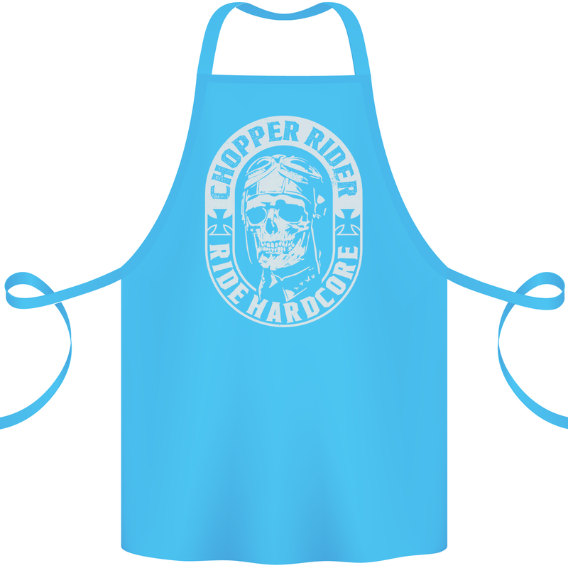 Biker Chopper Rider Motorbike Motorcycle Cotton Apron 100% Organic Turquoise