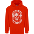 Biker Chopper Rider Motorbike Motorcycle Mens 80% Cotton Hoodie Bright Red