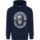 Biker Chopper Rider Motorbike Motorcycle Mens 80% Cotton Hoodie Navy Blue