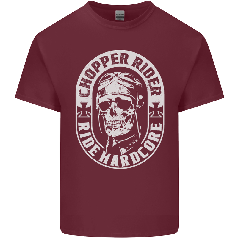 Biker Chopper Rider Motorbike Motorcycle Mens Cotton T-Shirt Tee Top Maroon