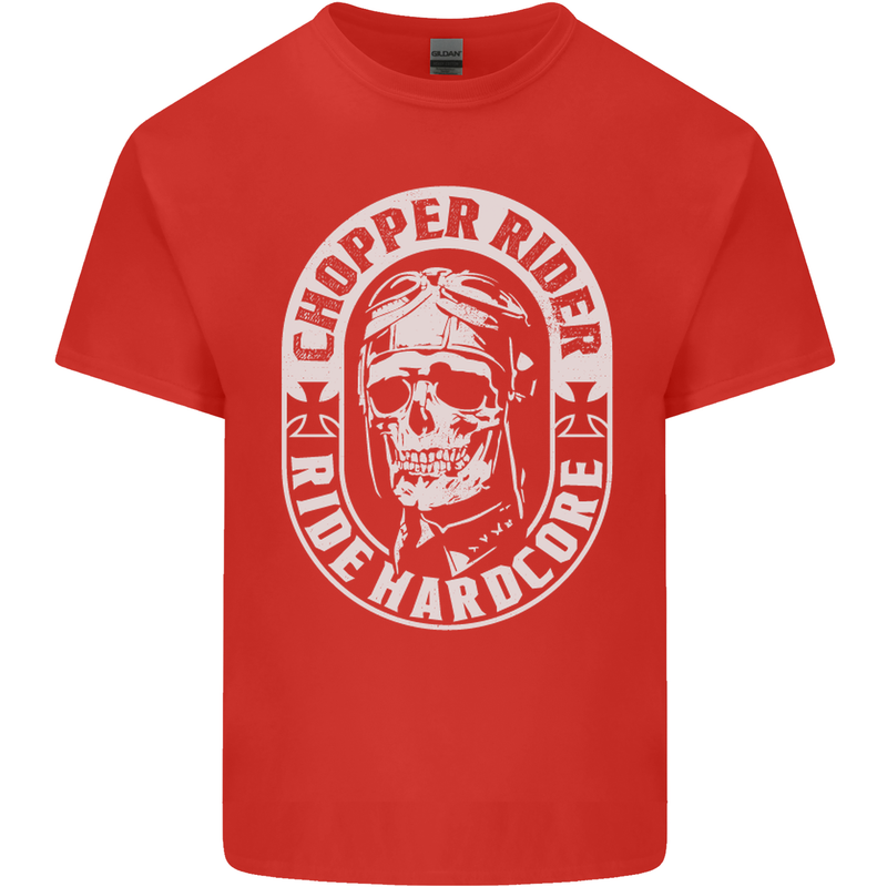 Biker Chopper Rider Motorbike Motorcycle Mens Cotton T-Shirt Tee Top Red